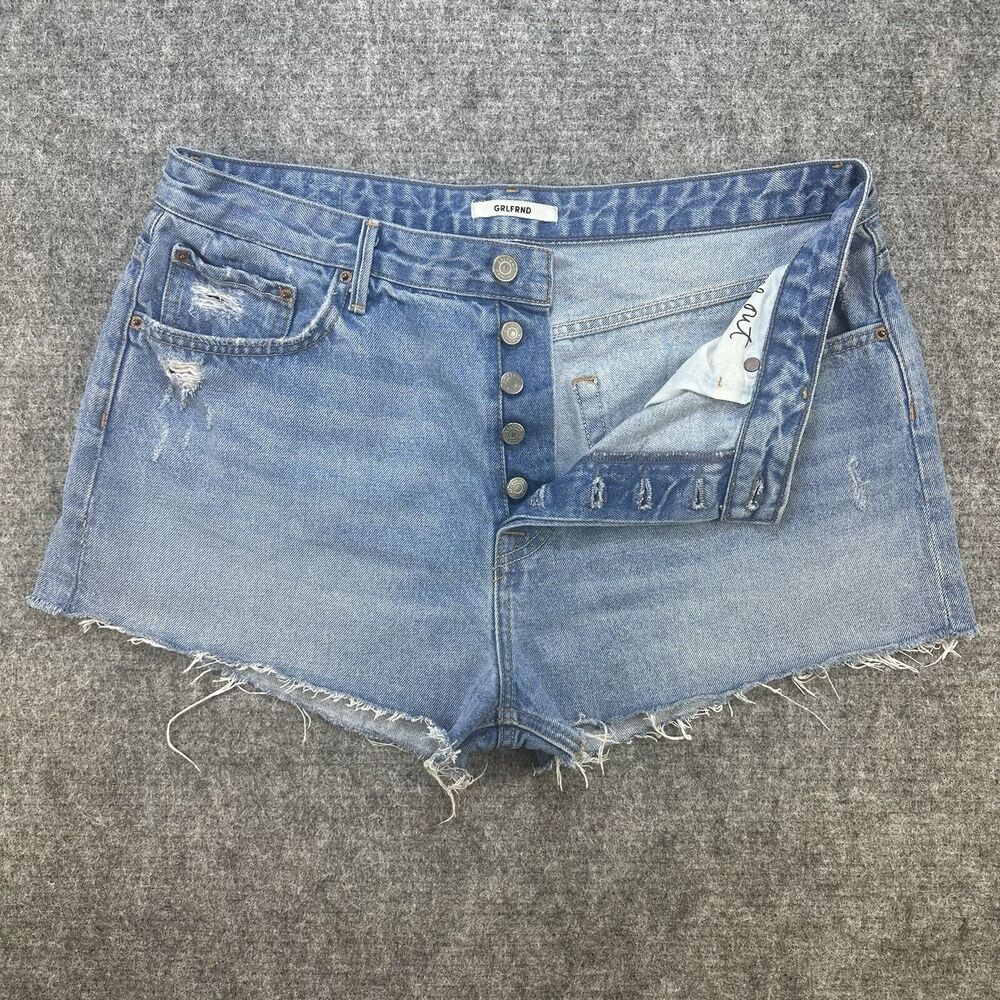 Grlfrnd Jean Shorts Women 32 Distressed High Rise Revolve Psychedellic Shack